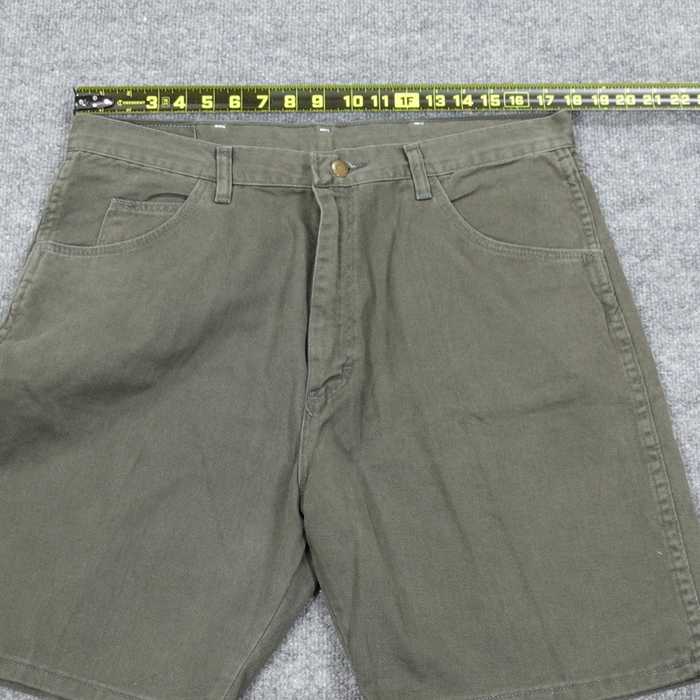 Vintage Wrangler Shorts Mens 38 Green Relaxed Fit Denim 100% Cotton Made in USA - Picture 5 of 8